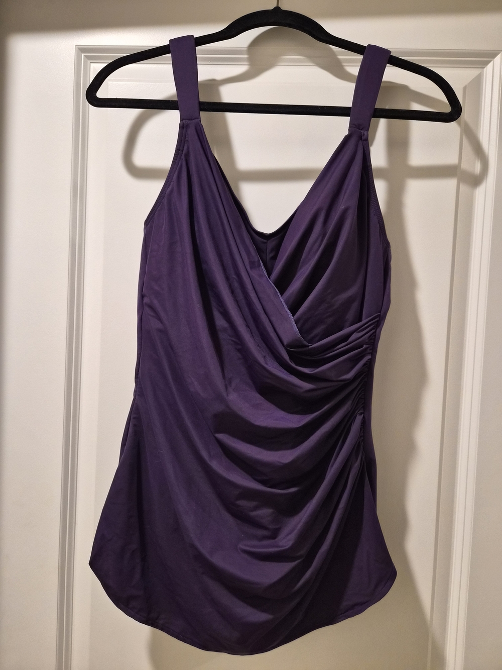 Lands' End Deep Purple Draped One-Piece Swimdress